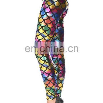 Wholesale Elegant New Arrivals Rainbow Fish Scale Pictures of Women in Tight Leggings photo-3