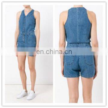 Affordable Summer Blue Jean Denim Short Jumpsuit