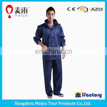Durable Adult Waterproof Plastic Pant Blue Rain Jackets photo-2