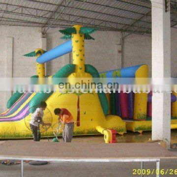 Jungle theme inflatable obstacle course playing center equipment on sale