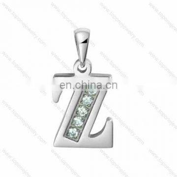 Latest customer stainless steel 316 alphabet pendant design, alphabet pendant necklace.