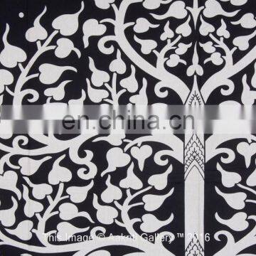 Tapestry Queen Size Black And White Tapestry Tree Elephant With Border Indian Mandala Hippy Bohemian photo-3