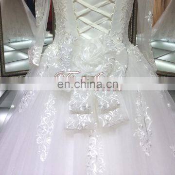 1A023 Arabia Style Appliqued Lace Wedding Gown Decoration Sweetheart A-Ling Big Ball Wedding Dress 2016 photo-4