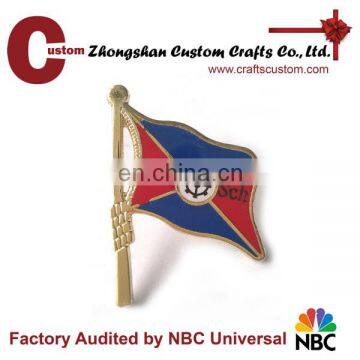 Custom enamel printed logo metal flagpole flag badge