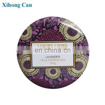 Wholesale Custom Printed Emboss Small Round New Scented Soy Candle Tin Box photo-3