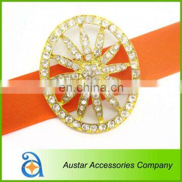 Crystal OVAL Bouquet Diamond Rhinestone Buckle Ribbon slider Wedding Supplies