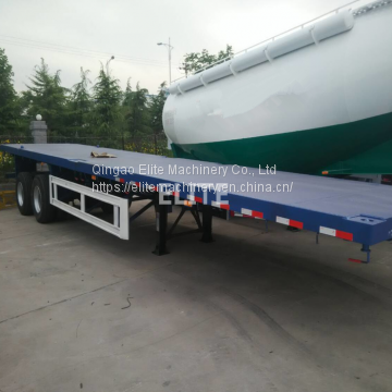 12.5m container semi trailer 40ft 2 axle flatbed trailer for sale low price