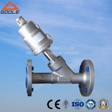 Stainless Steel Y Pattern Pneumatic Flanged Angle Seat Valve (GAYASV)