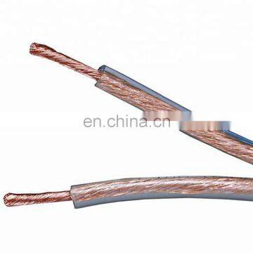 China Factory Pvc Jacketed High End Speaker Cable Pvc Insulated 2 Core Flat Speaker Cable Pvc Cover Speaker Cable