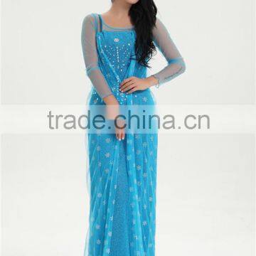 Hot Party Cosplay Costume With Gauze Long Sleeve Flash Froze Elsa Princess Dress photo-2