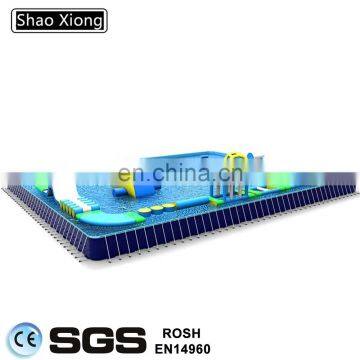 Outdoor Commercial Rectangular Swimming Pool Steel Metal Frame Swimming Pool Water Game