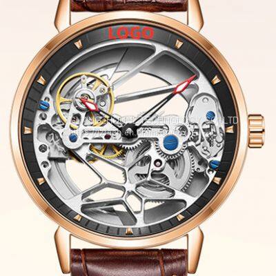 Full hollow automatic mechanical watch black technology tourbillon men's watch wholesale custom logo