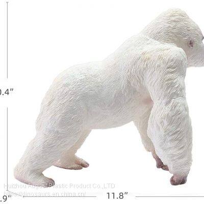 Albino Gorilla Toys King Kong White Realistic Hand Painted Gorilla Ape Wild Model Animal Figurine photo-5