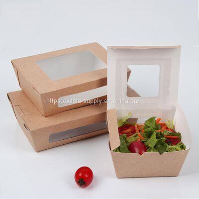 Environmentally friendly kraft paper Take out salad boxes ecologically sustainable container food container