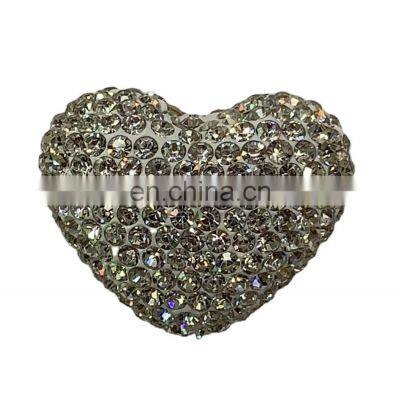 natural white crystal heart shape AB stone beads, crystal AB for jewelry