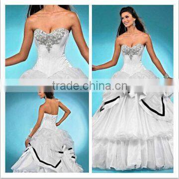 2014 New Design Sweetheart Ball Gown Beaded Ruffled Quinceanera Dress Little Girls