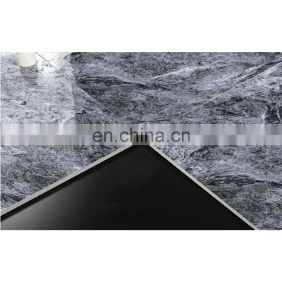 construction interior wall and floor big tile dark gray thin slab tile