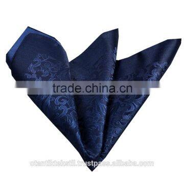 Dark Blue Pairsley Custom Pocket Square, Manufactoring Hankercheif,