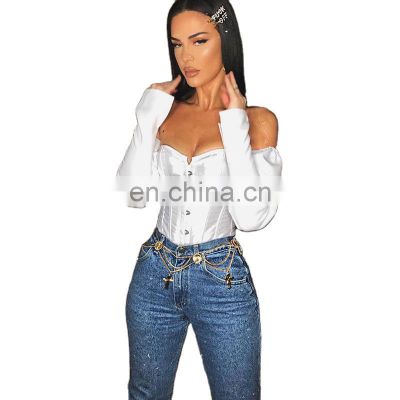 Merchant direct sales ladies strapless bowknot fringed twill shirt strap tight sexy top