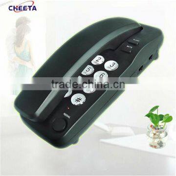 novelty wall hanging black slim wired telephone