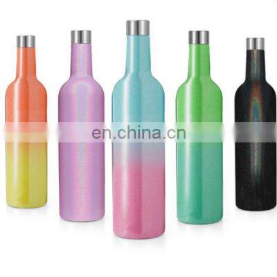 New Wine Shape 750ml Manufacture Bottle Logo Stainless Steel Insulated Vacuum Flask photo-2
