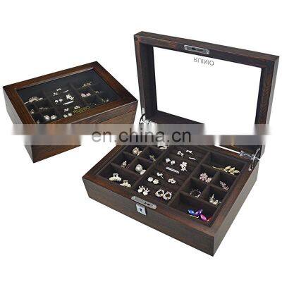 Solid Wood Baking Lacquer Bracelet Ring Jewelry Wooden Ornament Box Storage