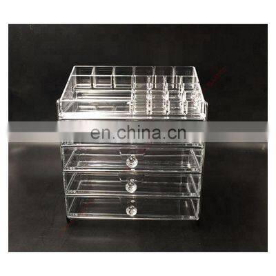 new arrivals customized Acrylic makeup drawer 5 tier acrylic cosmetic display with metal frames