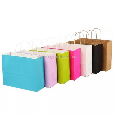 custom printed kraft paper shopping bags for clothing