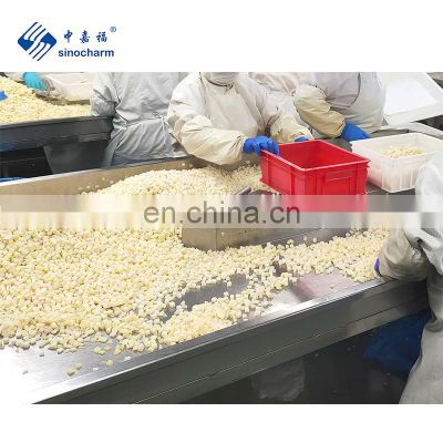 Wholesale Price White Peach Dices 10*10mm IQF Frozen Diced Peach