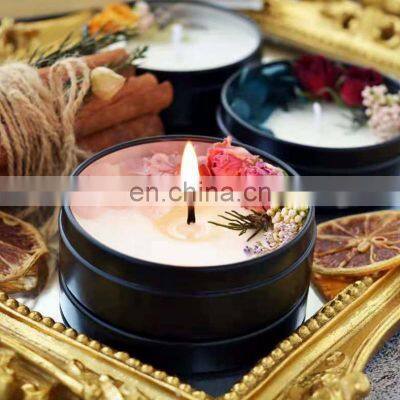 Private Label Aroma Fashion Flower Wedding Birthday Gift Set Tin Jar Pillar Natural Soy Wax Aromatherapy Scented Candles photo-5