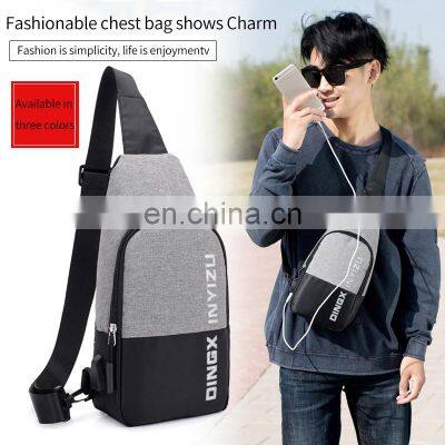 Chest Bag Men's Single Shoulder Bag Casual Sports Tide Brand Messenger Bag Fashion Youth Small Backpack Student Korean photo-2