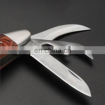 Stainless Steel Multi Function Wine Corkscrew Pocket Folding BBQ Brush Knife With Laguiole Pakka Wood Handle Mushroom Knife photo-3