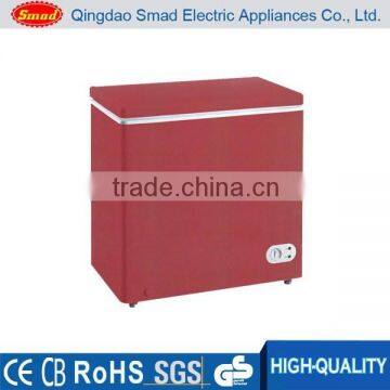 155L tope open defrost color chest freezer with lock