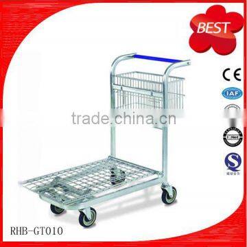 Large assortment flat stainless steel trolley