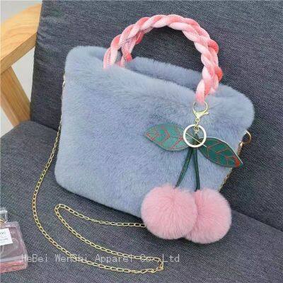 09Plush bag Cherry Handbag Ladies fashion trend crossbody bag shoulder bag cute wholesale