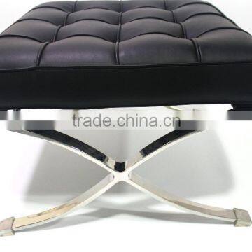 Stainless Steel X Frame Barcelona Ottoman photo-3