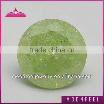 apple green round ice cubic zirconia in bulk sale