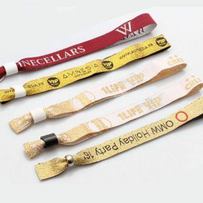 Adjustable Buckle NFC Small PVC Card Bracelet RFID Fabric Wristband NTAG213 Woven Wristbands With Bar Code