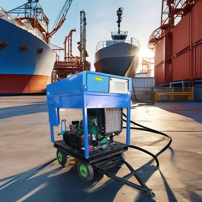 Diesel High Pressure Cleaning Machine 500bar Steel Plate Paint Removal Shipyard Rust Removal Cold Water Jetting Machine