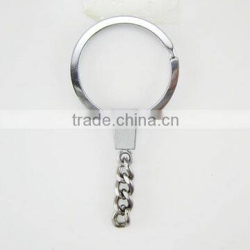 Rhodium plated metal keyring key ring