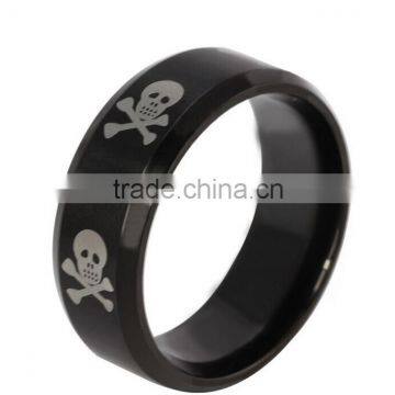 black plated skull ring custom made