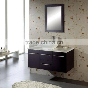 Wall Mounted Solid Oak Wood Bathroom Cabinet with Single Sink