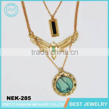 hot sale 18k gold jewelry bird gold chain statement necklace
