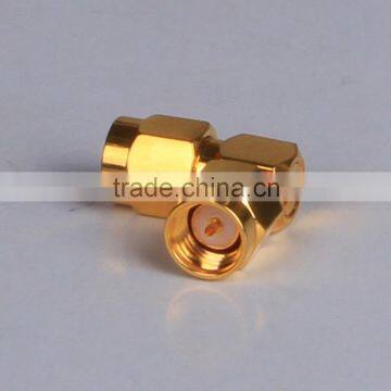 right angle male gold-plated RF SMA coaxial cable adaptor connector