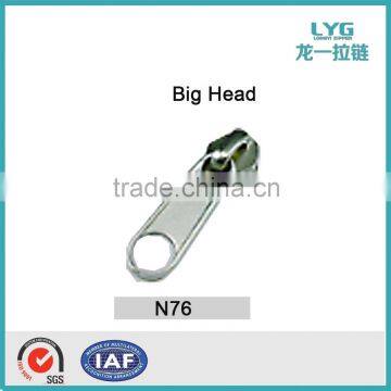 2015 hot selling customized wholesale N76 Bigl head slider puller for bag