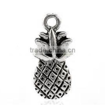 Vnistar wholesale cheap silver tone fruit pineapple pendant charm for ladies' DIY jewelry making TC-020