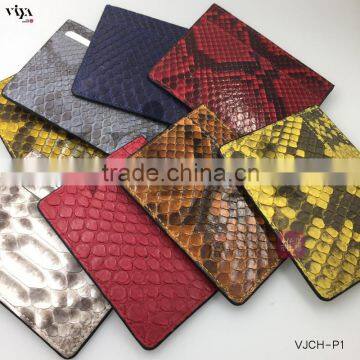 wholesale colorful business credit card holder irregularity pattern real python big snake skin leather inside design