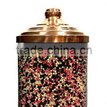 Glass Spice Jar With Copper Cover, Glass Jars for Bulk Foods, Sweet Candy Chocolate Cookie Jars BK1525