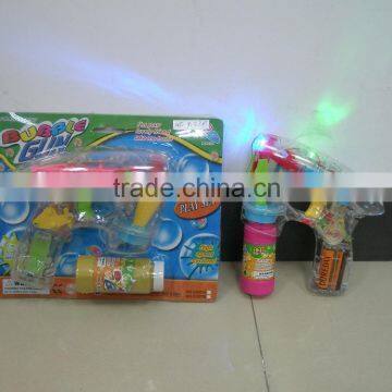 kids toy popular flashing led gun Transparent bubble gun