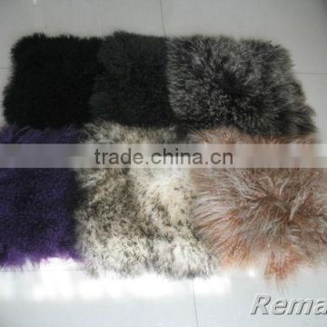 Factory wholesale 100% real mongolian tibet lamb fur pillow